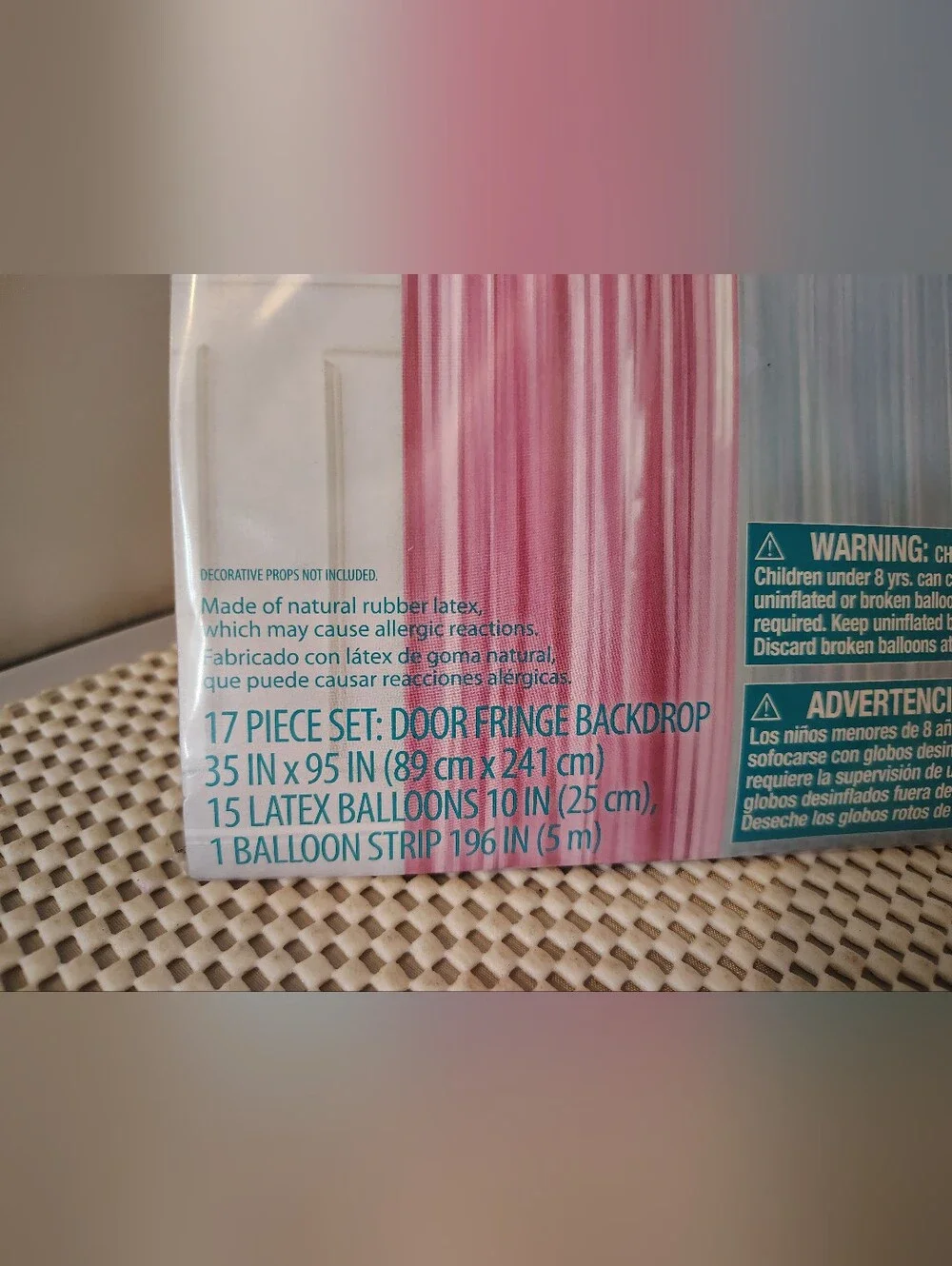 Way to Celebrate Balloon Door Fringe Baby Shower Blue/Pink 17 Pcs